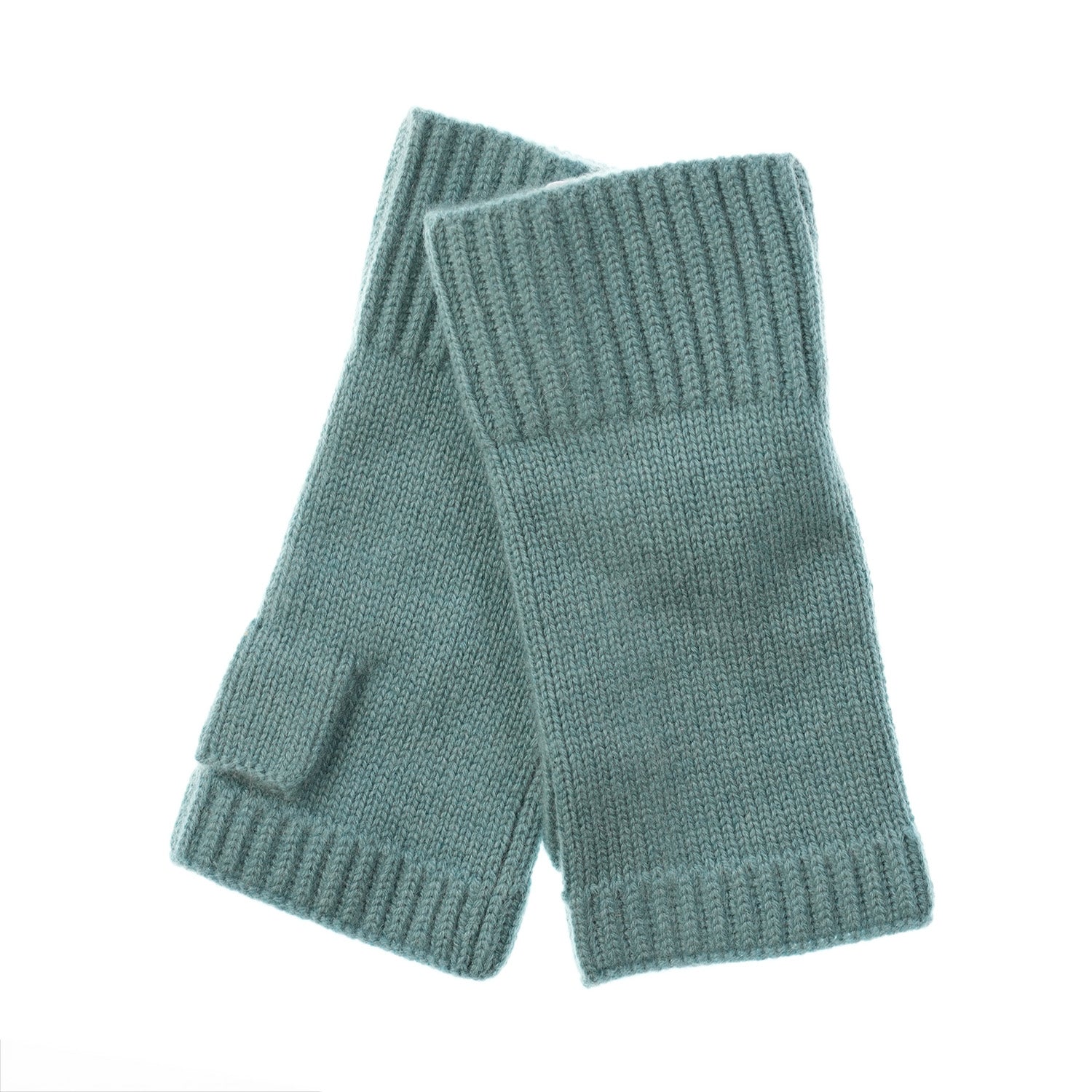 100% Cashmere Ladies Rib Wristlet - Heritage Of Scotland - ICELAND TEAL
