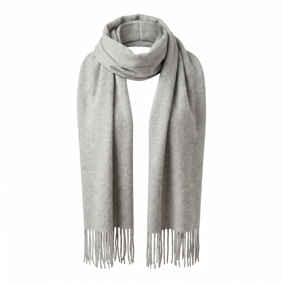 100% Cashmere Scarf Made In Scotland - LIGHT GREY - Heritage Of Scotland -