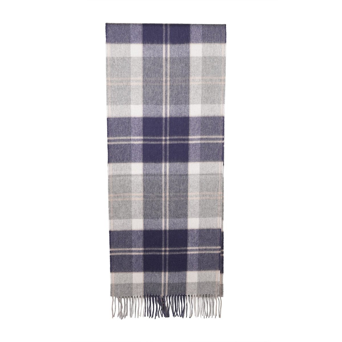 100% Lambswool Wide Scarf Soft Unisex Winter Wrap Heritage of Scotland - Bannockbane Silver Tartan - Heritage Of Scotland -