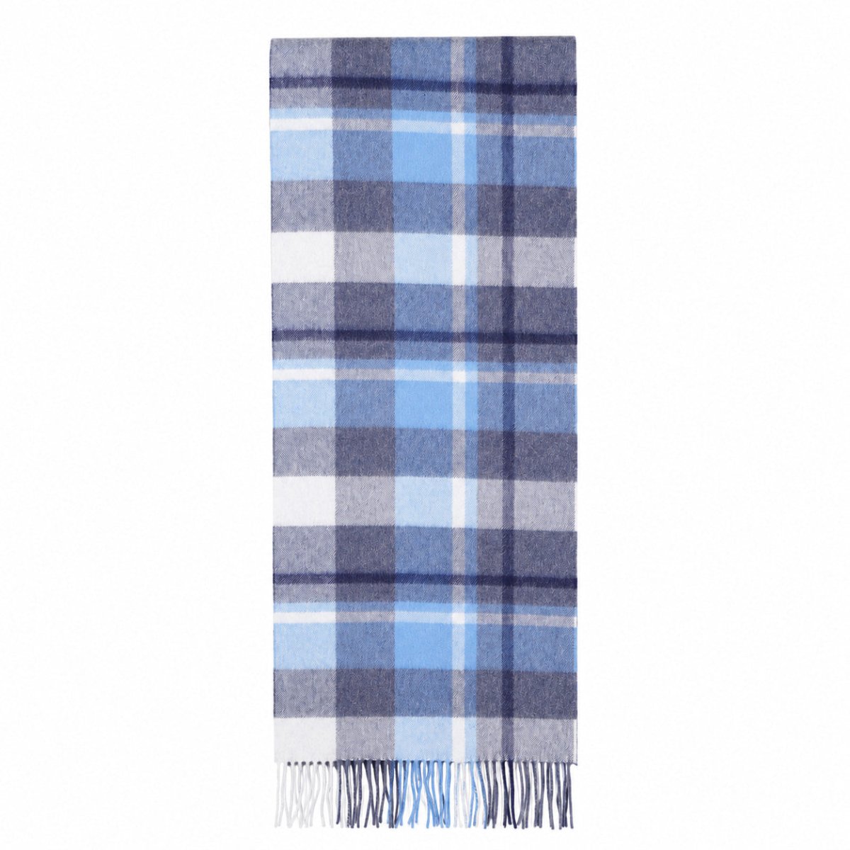 100% Lambswool Wide Scarf Soft Unisex Winter Wrap Heritage of Scotland - Coniston - Wedgewood Blue - Heritage Of Scotland -