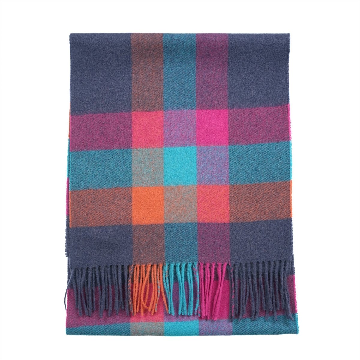 100% Lambswool Wide Scarf Soft Unisex Winter Wrap Heritage of Scotland - Galaxy Check Jazz - Heritage Of Scotland -