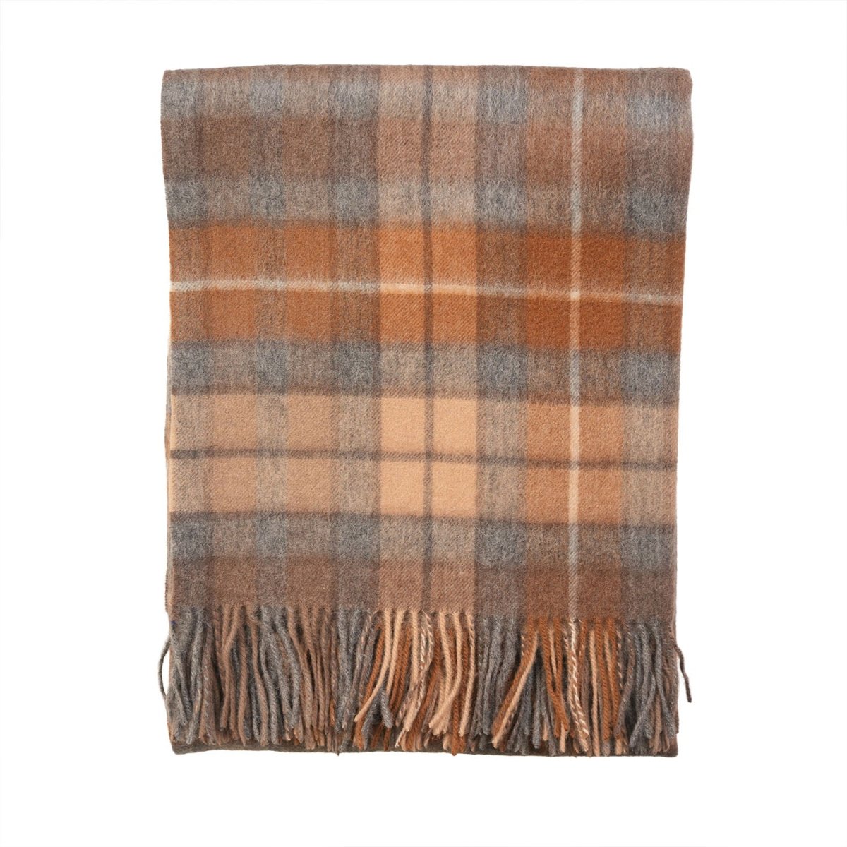 100% Pure Lambswool Tartan Blanket – Luxury Soft Warm Plaid Wool Throw - Home Décor - Buchanan Natural - Heritage Of Scotland -