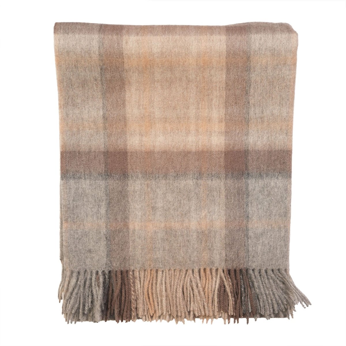 100% Pure Lambswool Tartan Blanket – Luxury Soft Warm Plaid Wool Throw - Home Décor - Mackellar Natural - Heritage Of Scotland -