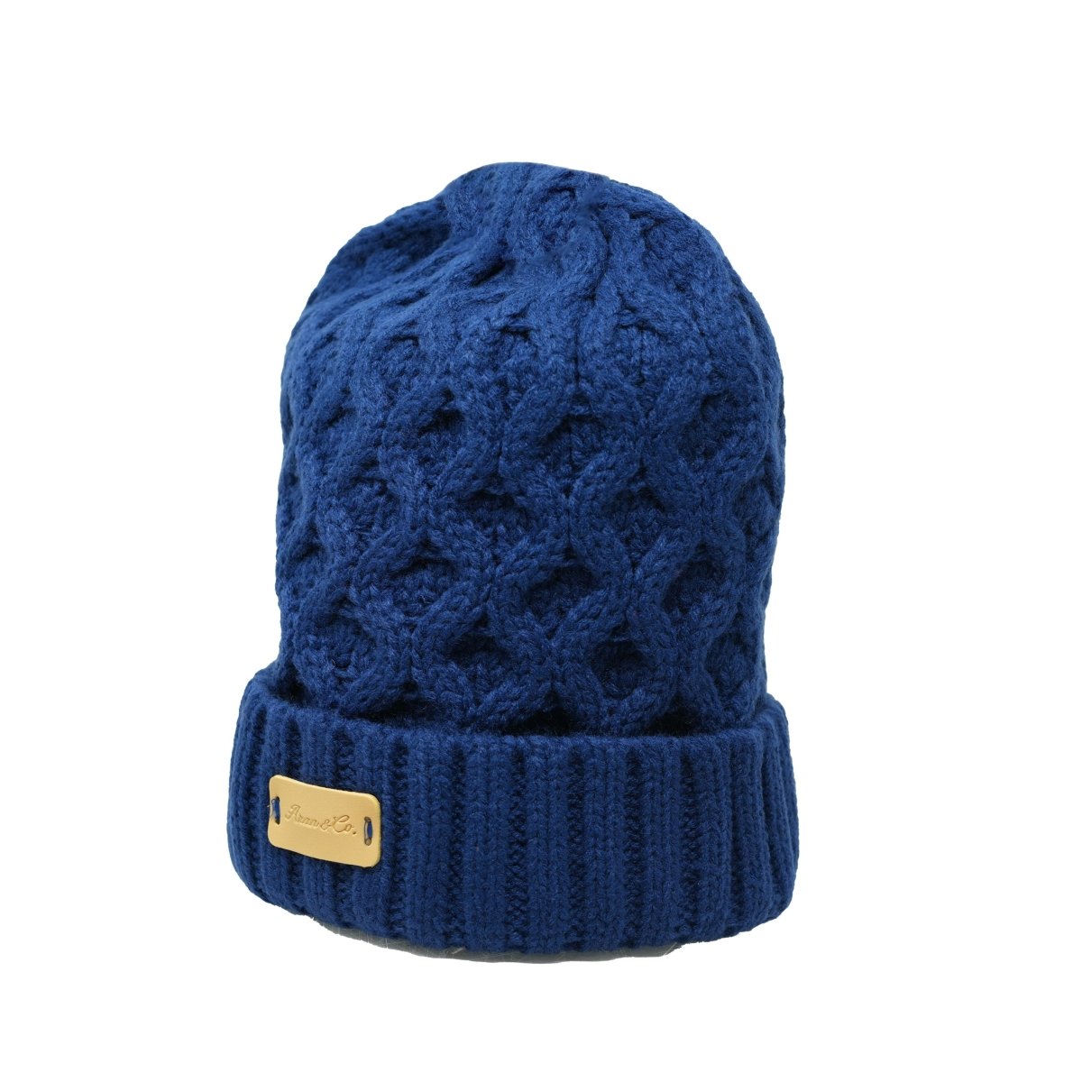 Aran Ladies Knitted Hat - Navy - Heritage Of Scotland -