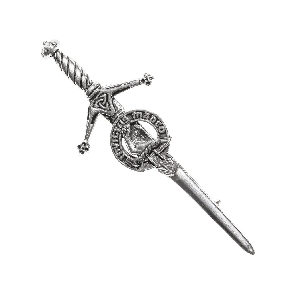 Armstrong Clan Badge, Kilt Pin, Lapel Pin, Cufflinks, Keyring/Key Fob & Gift Set — Fine Pewter by Art Pewter — Made in Scotland (Shiny Finish) - Heritage Of Scotland - Kilt Pin