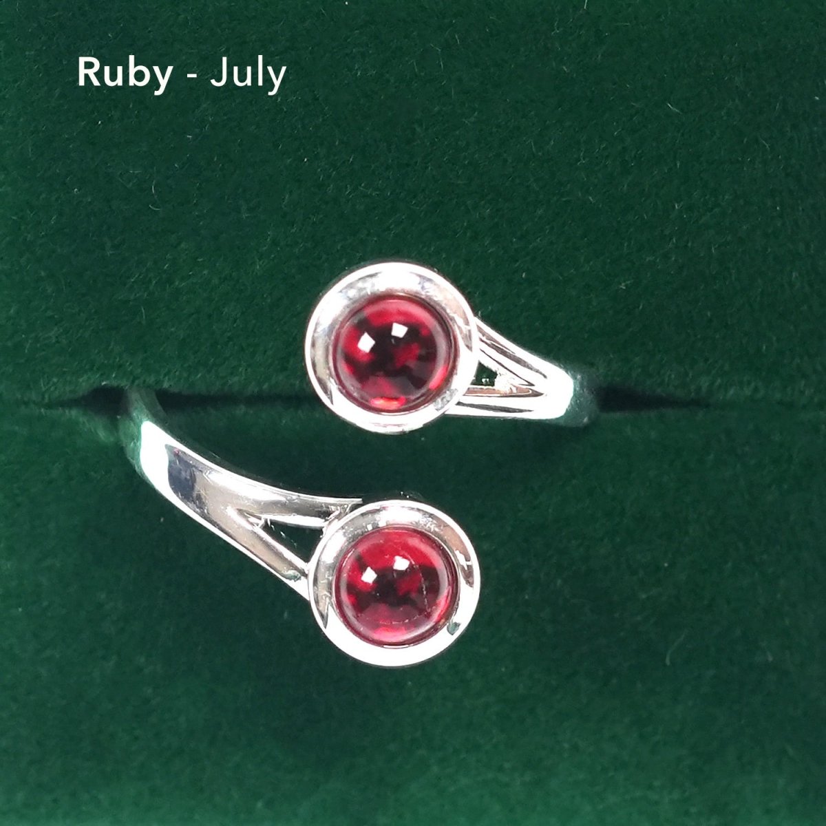 Art Pewter Celtic Birthstone Ring - Silver Plated Pewter - Made in Scotland - July (Ruby) - Heritage Of Scotland -