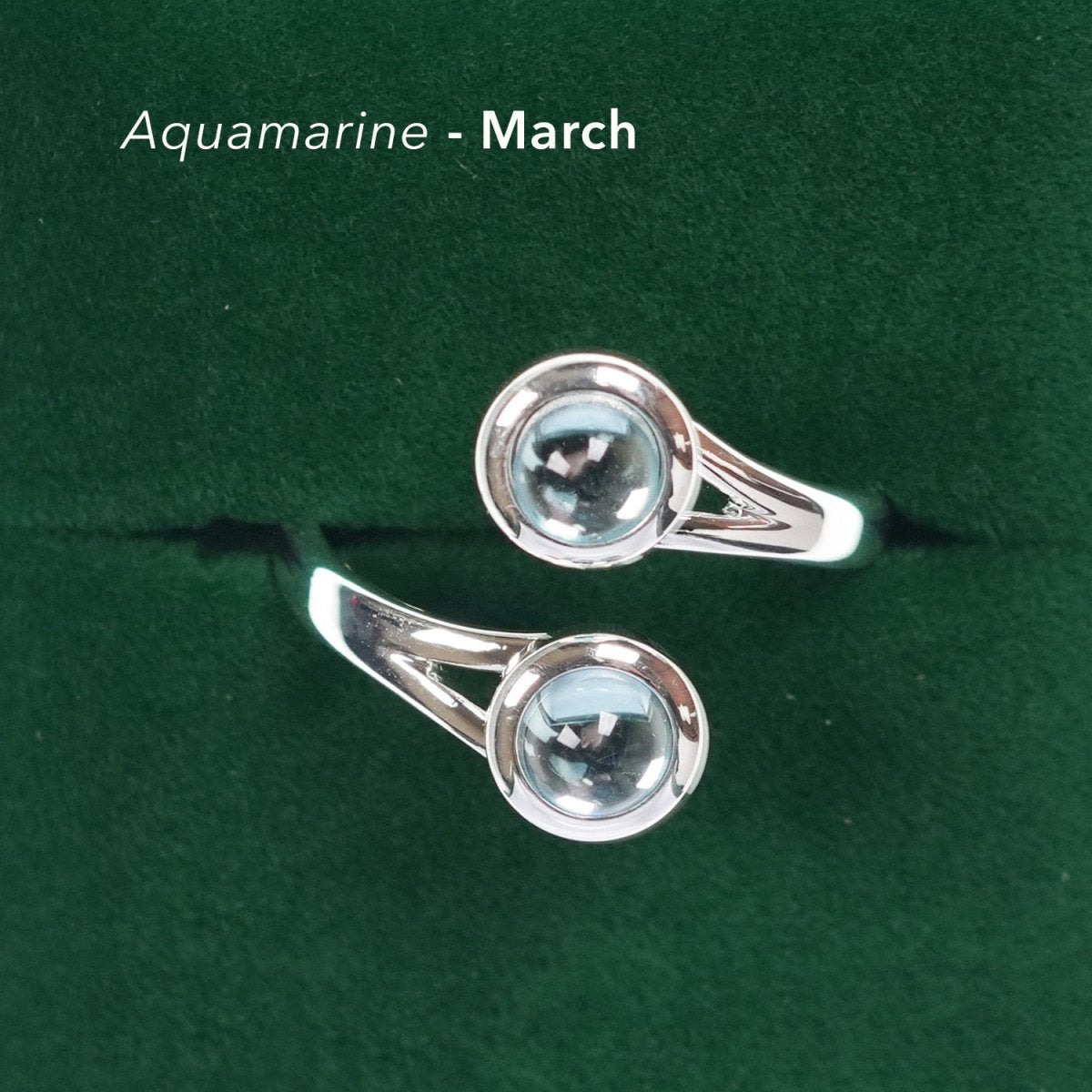 Art Pewter Celtic Birthstone Ring - Silver Plated Pewter - Made in Scotland - March (Aquamarine) - Heritage Of Scotland -
