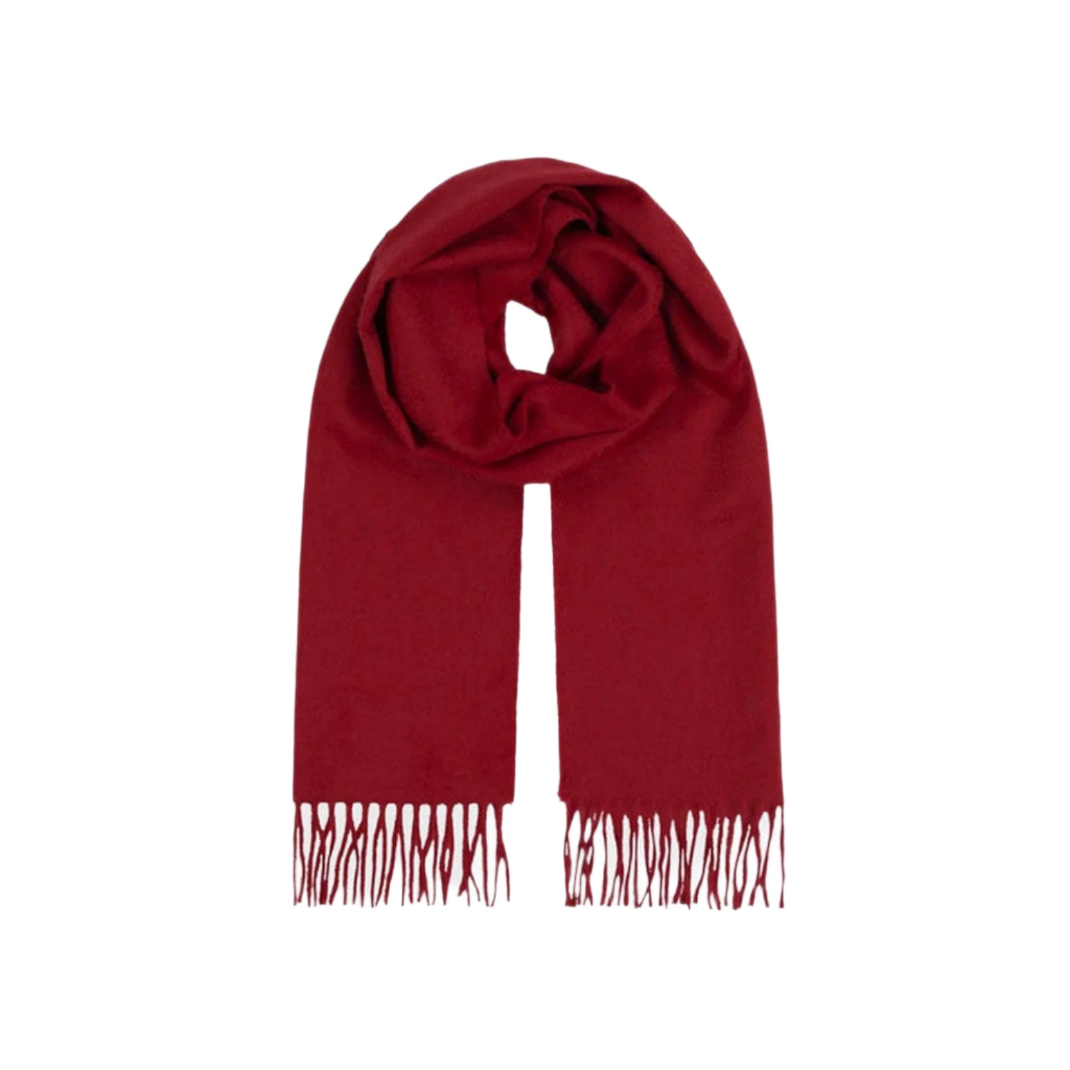 Balmoral 100% Cashmere Woven Scarf Plain Red - Heritage Of Scotland - PLAIN RED