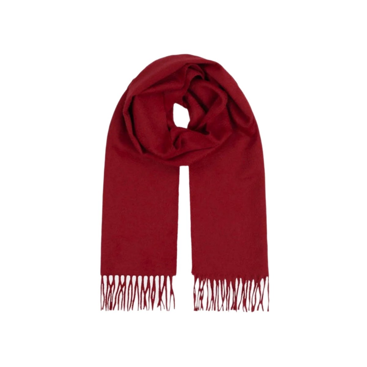Balmoral 100% Cashmere Woven Scarf Tartan and Checks - Made in Scotland - PLAIN RED - Heritage Of Scotland -