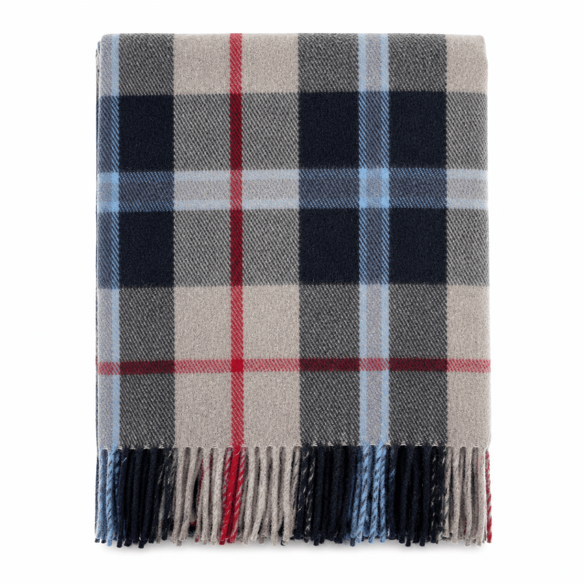 Balmoral Highland Wool Blend Scottish Tartan Blanket Throw - Recycled Wool - 155 x 190 cm - DOUGLAS NAVY - Heritage Of Scotland -