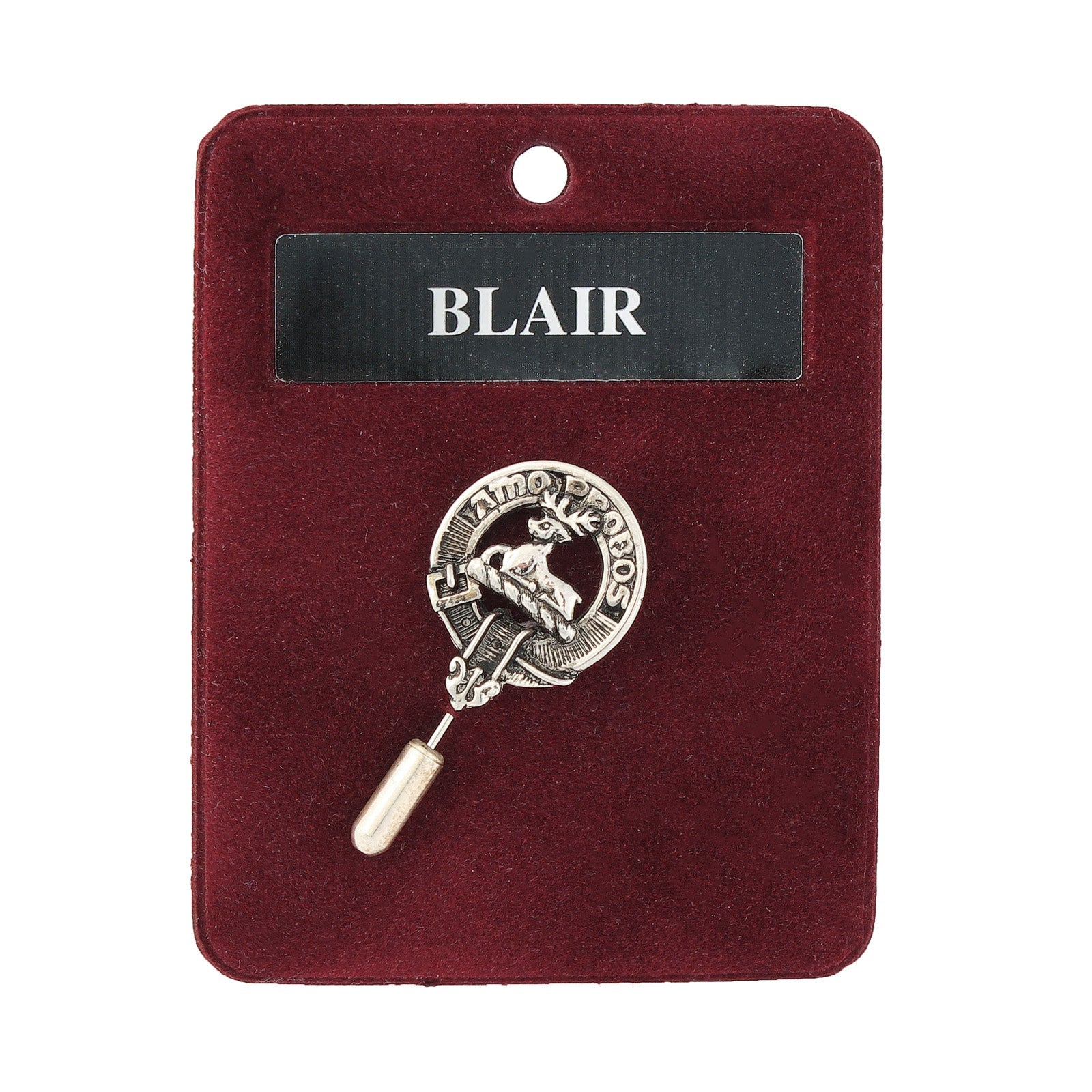 Blair Clan Badge, Kilt Pin, Lapel Pin, Cufflinks, Keyring/Key Fob & Gift Set — Fine Pewter by Art Pewter — Made in Scotland (Shiny Finish) - Heritage Of Scotland - Lapel Pin