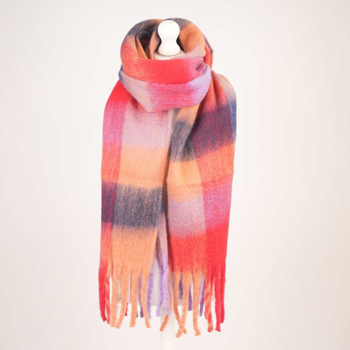 Blanket Scarf Pink/Grey Check - Heritage Of Scotland -