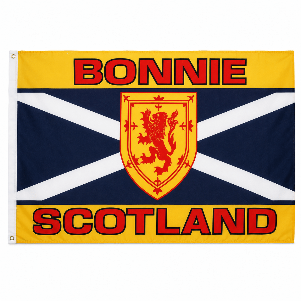 Bonnie Scotland Flag with Eyelets– 5 x 3 Foot Scottish Saltire Banner - Heritage Of Scotland -