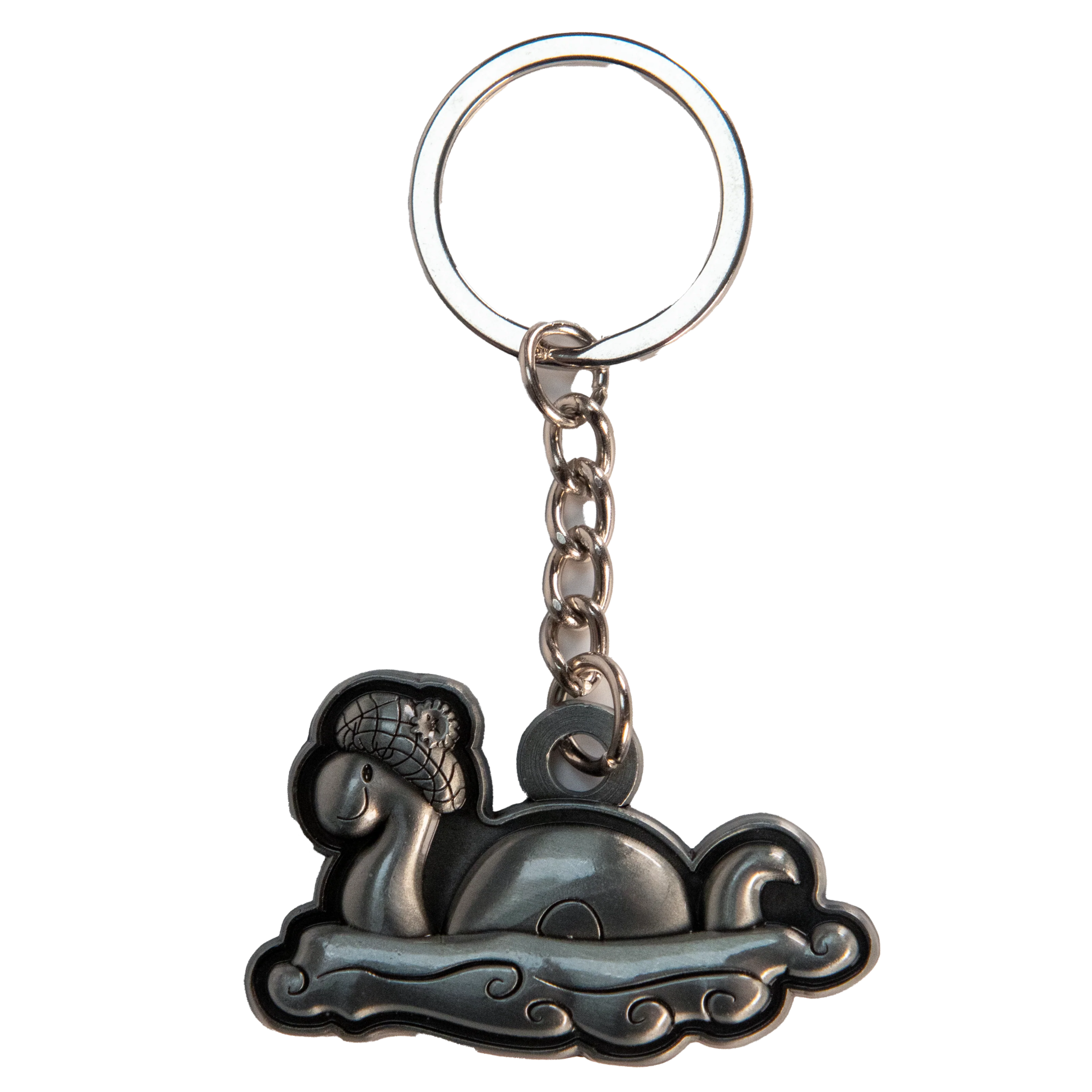 Brushed Metal Scottish Keyring – Nessie, Coo, Collage & More - Heritage Of Scotland - Nessie