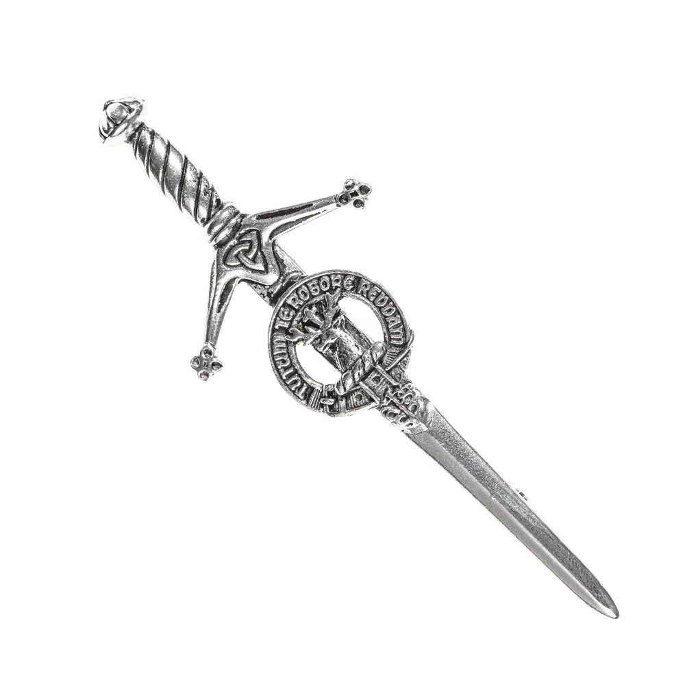 Crawford Clan Badge, Kilt Pin, Lapel Pin, Cufflinks, Keyring/Key Fob & Gift Set — Fine Pewter by Art Pewter — Made in Scotland (Shiny Finish) - Heritage Of Scotland - Kilt Pin