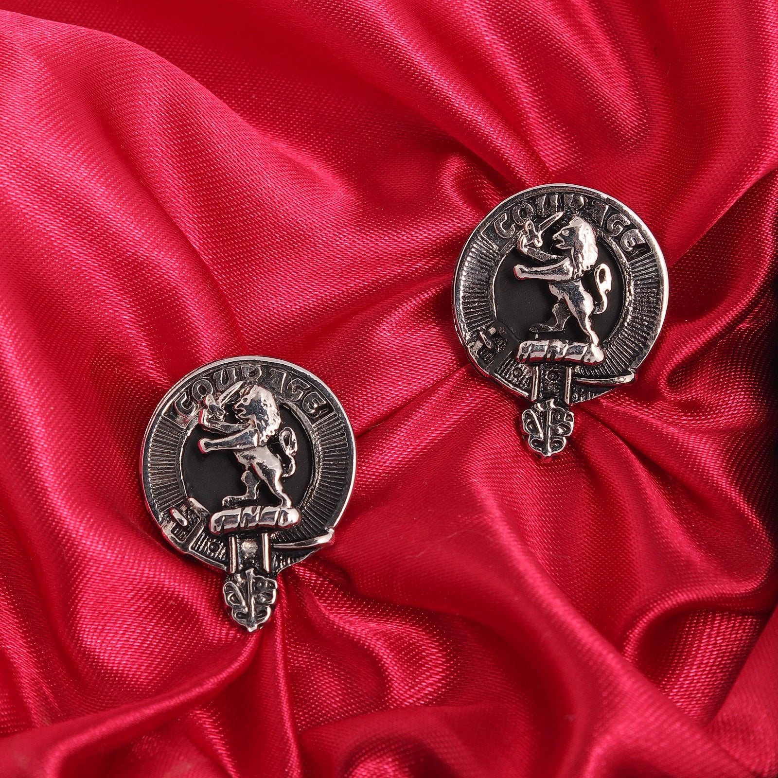 Cumming Clan Badge, Kilt Pin, Lapel Pin, Cufflinks, Keyring/Key Fob & Gift Set — Fine Pewter by Art Pewter — Made in Scotland (Shiny Finish) - Heritage Of Scotland - Cufflinks