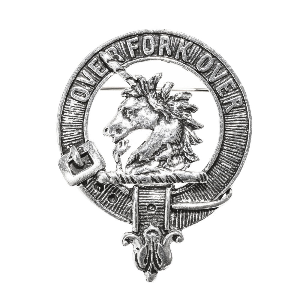 Cunningham Clan Badge, Kilt Pin, Lapel Pin, Cufflinks, Keyring/Key Fob & Gift Set — Fine Pewter by Art Pewter — Made in Scotland (Shiny Finish) - Heritage Of Scotland - Badge