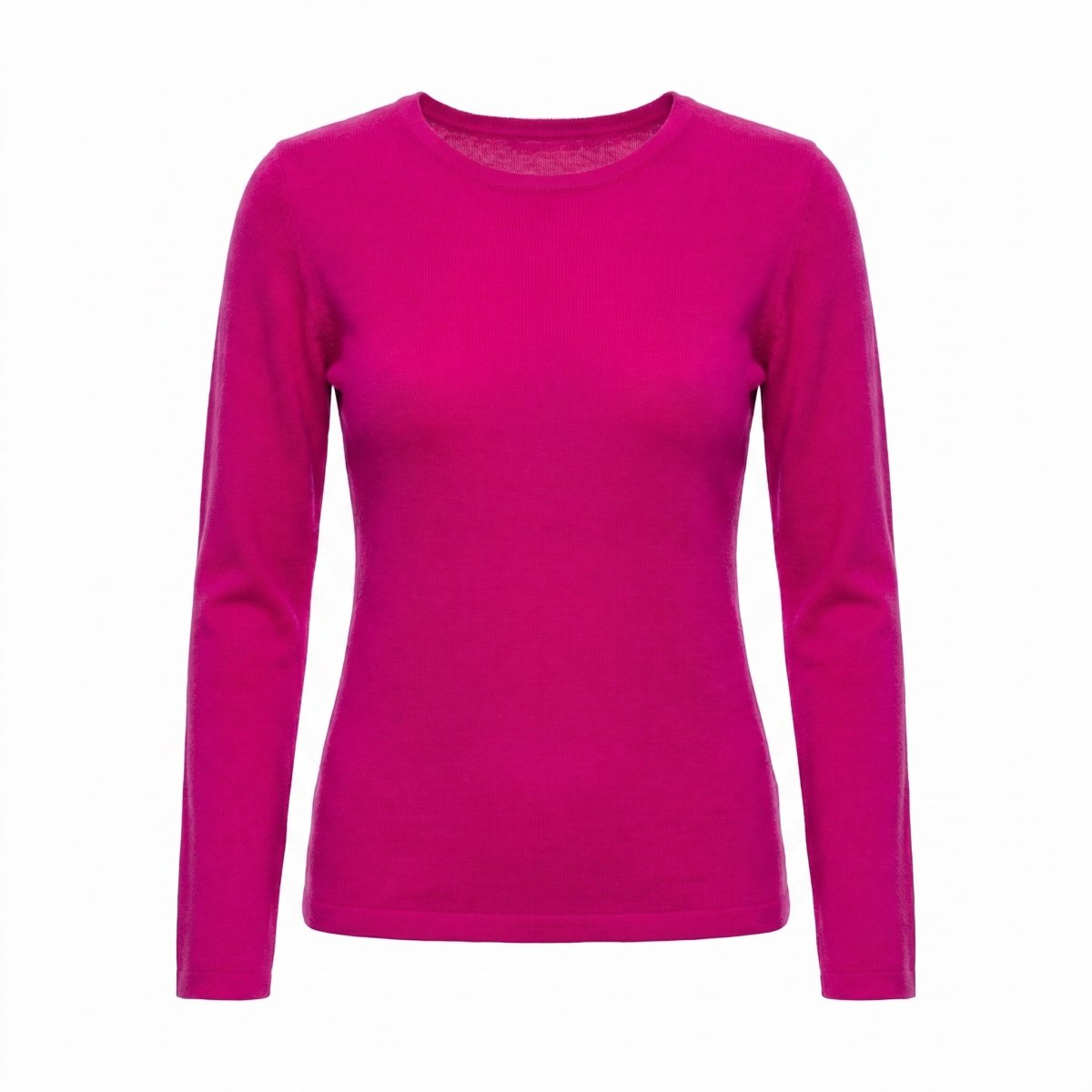 Dunedin Cashmere Women’s 100% Cashmere C - Neck Jumper – Fuchsia - Heritage Of Scotland - XS