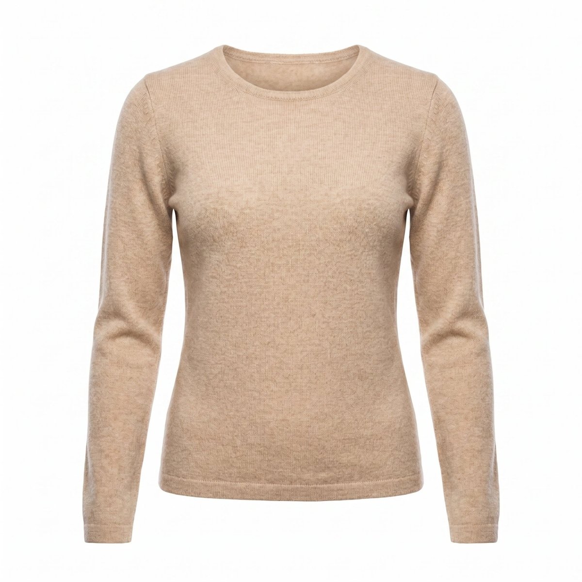 Dunedin Cashmere Women’s 100% Cashmere C - Neck Jumper – Sand Beige - Heritage Of Scotland - XS