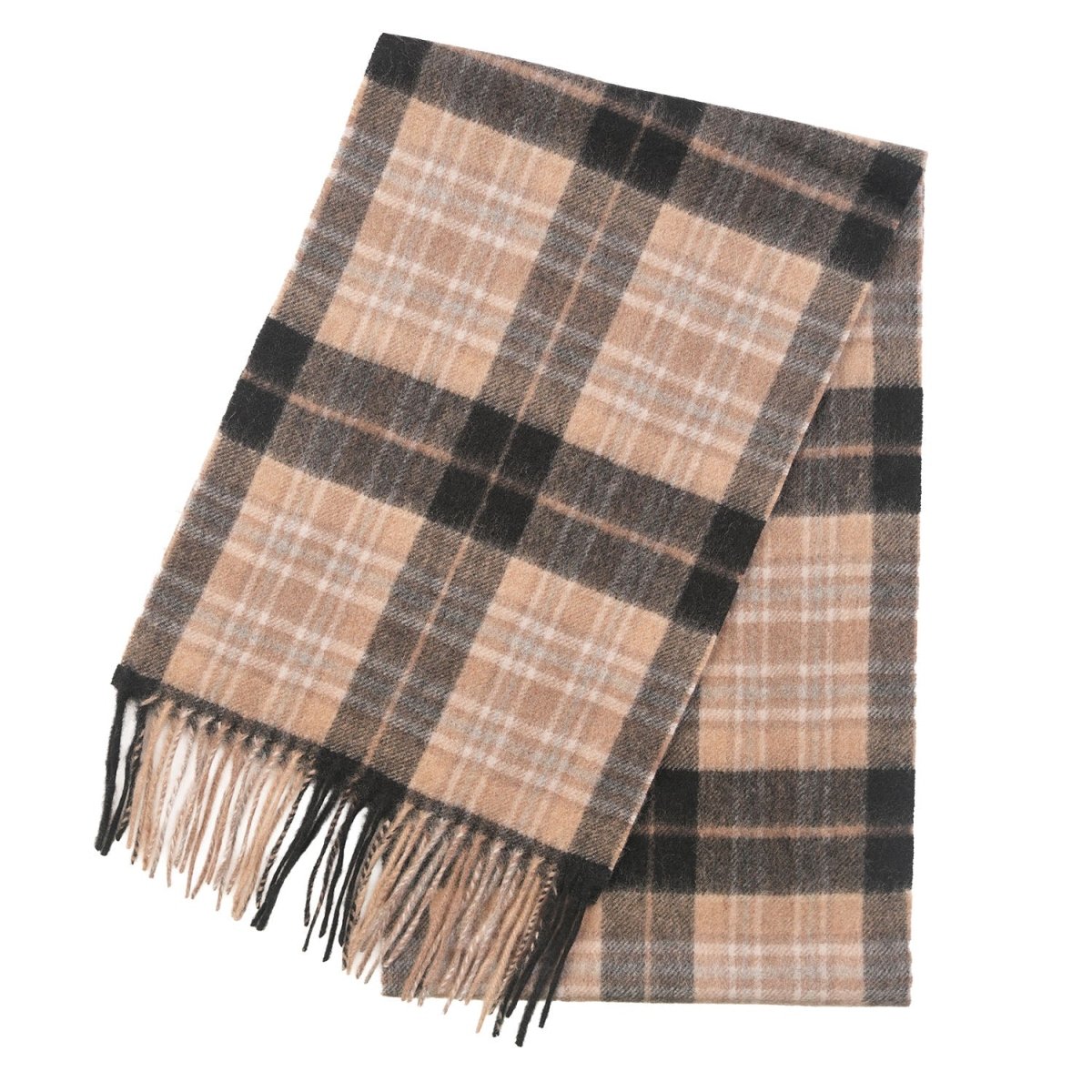 Edinburgh 100% Cashmere Scarf – Soft Warm Luxure Scarf - Mackellar Black - Heritage Of Scotland -