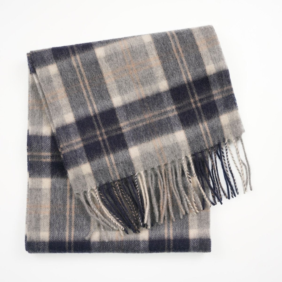 Edinburgh 100% Lambswool Scarf – Premium Soft Wool Wrap - Bannockbane Silver - Heritage Of Scotland -