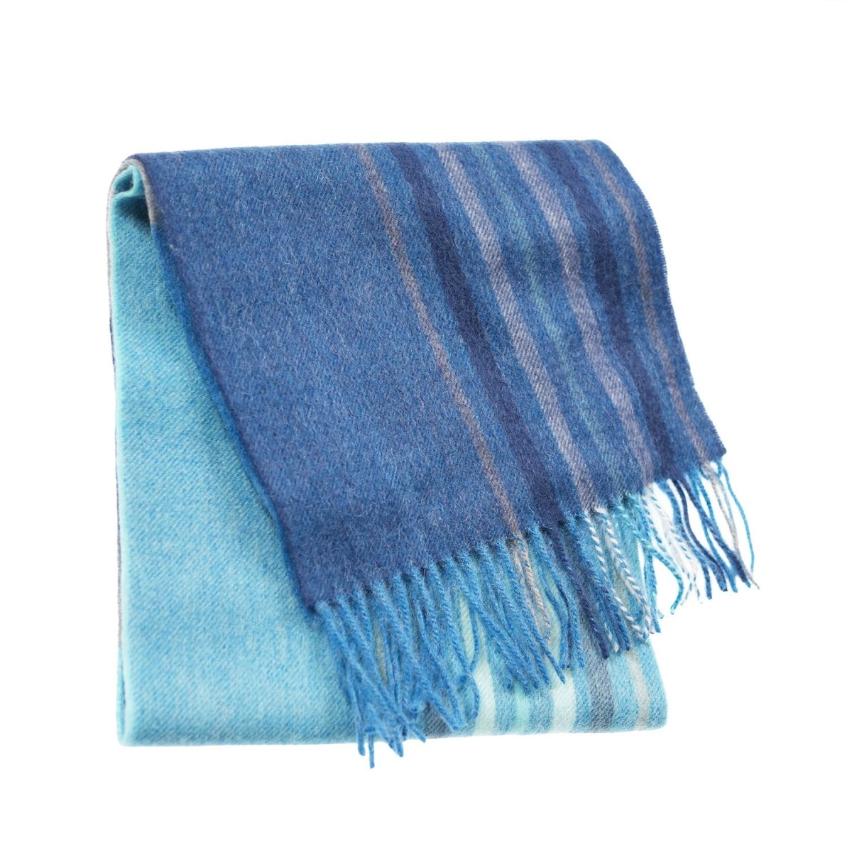 Edinburgh 100% Lambswool Scarf – Premium Soft Wool Wrap - Barcode Check - Aqua Blue - Heritage Of Scotland -
