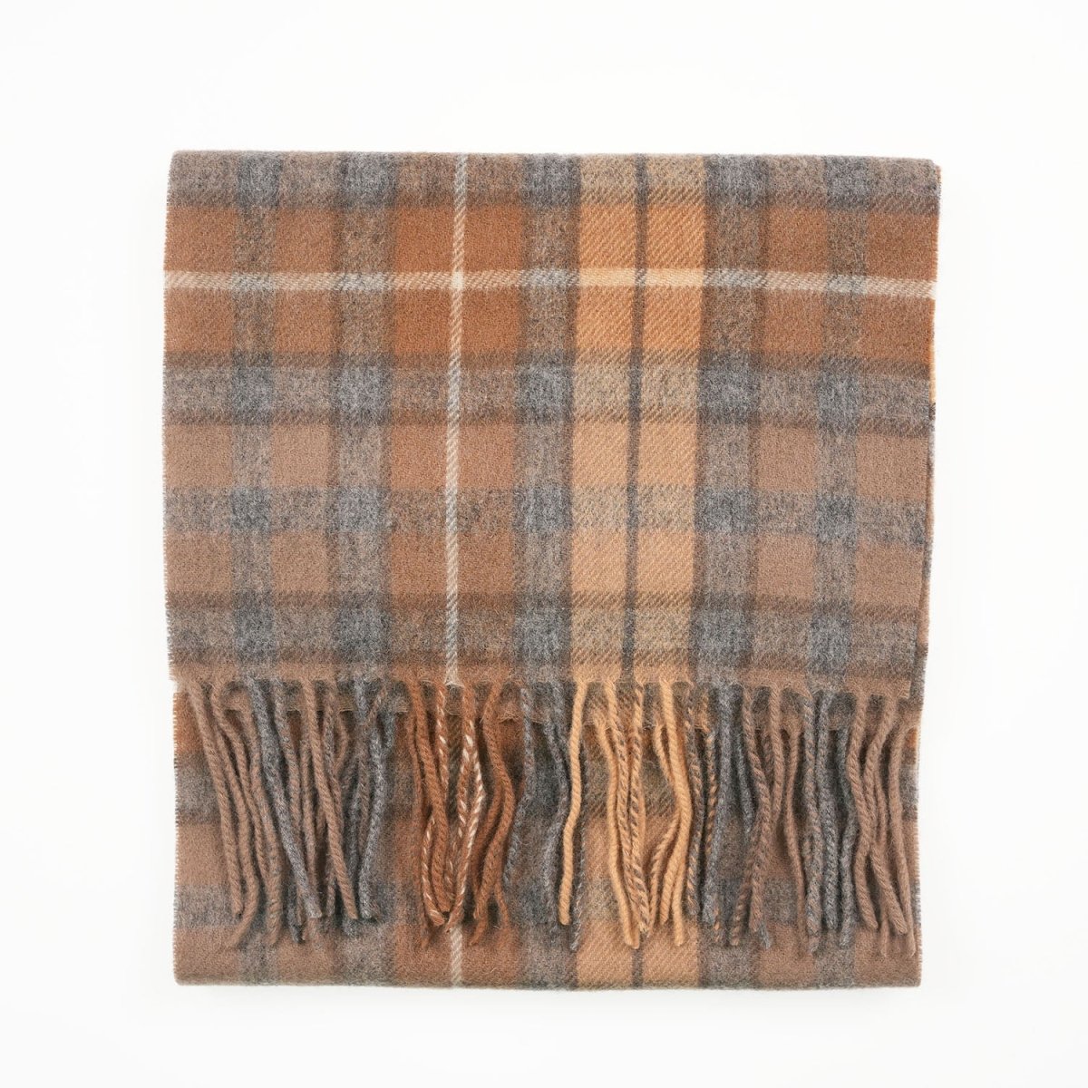 Edinburgh 100% Lambswool Scarf – Premium Soft Wool Wrap - Buchanan Natural - Heritage Of Scotland -