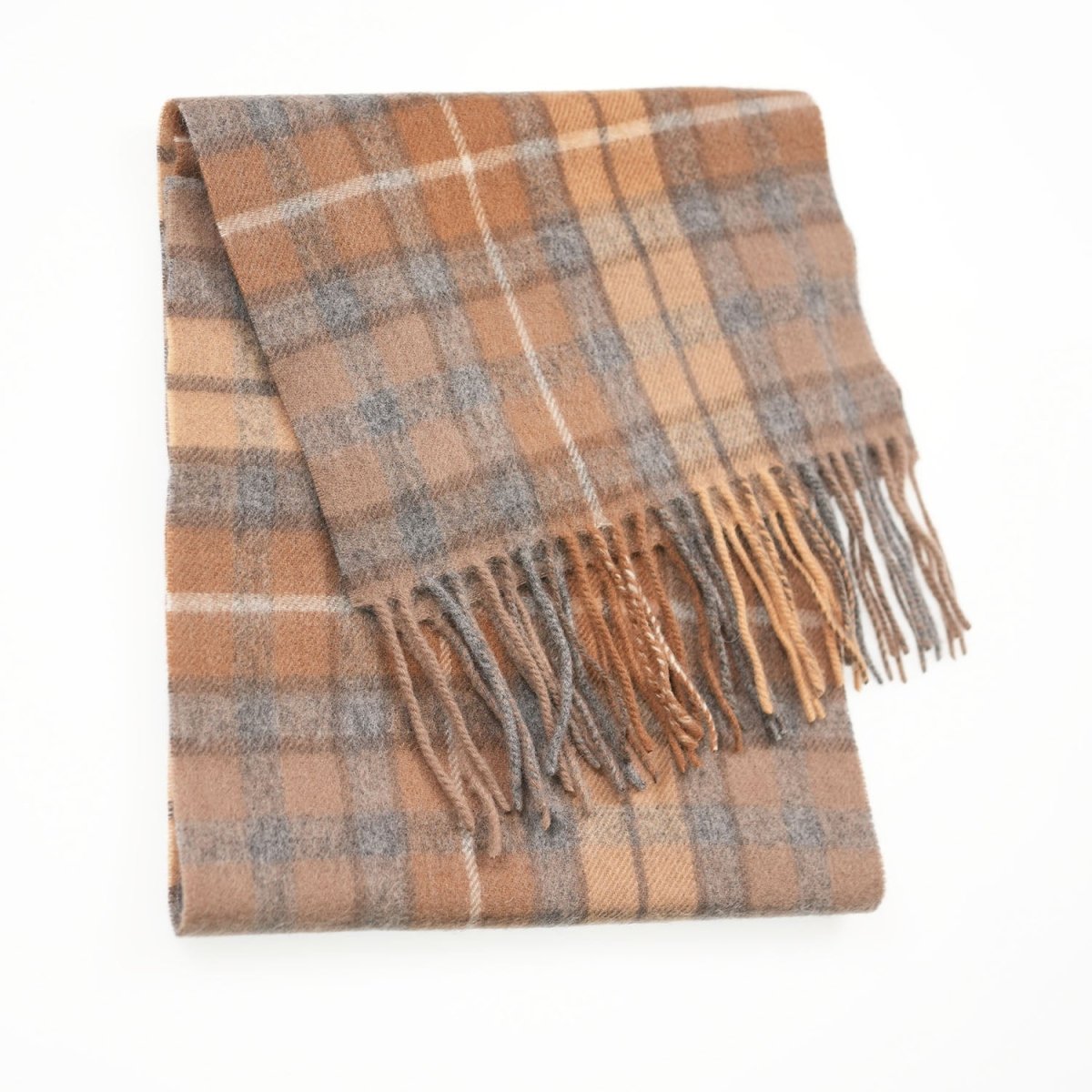 Edinburgh 100% Lambswool Scarf – Premium Soft Wool Wrap - Buchanan Natural - Heritage Of Scotland -