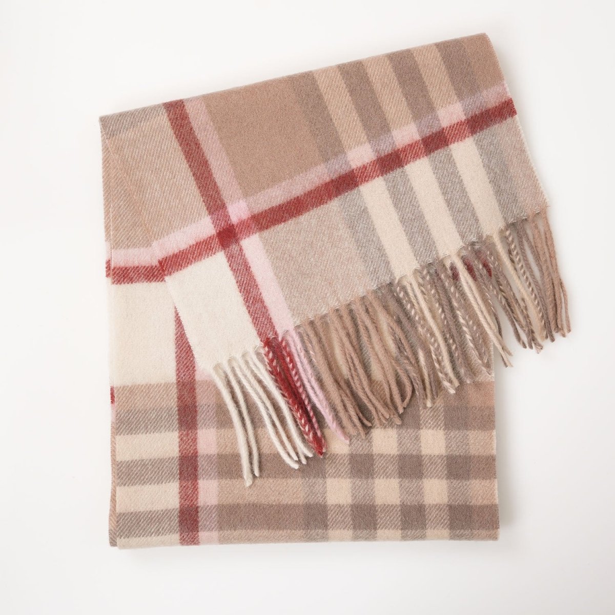 Edinburgh 100% Lambswool Scarf – Premium Soft Wool Wrap - Chequer Shrimp - Heritage Of Scotland -