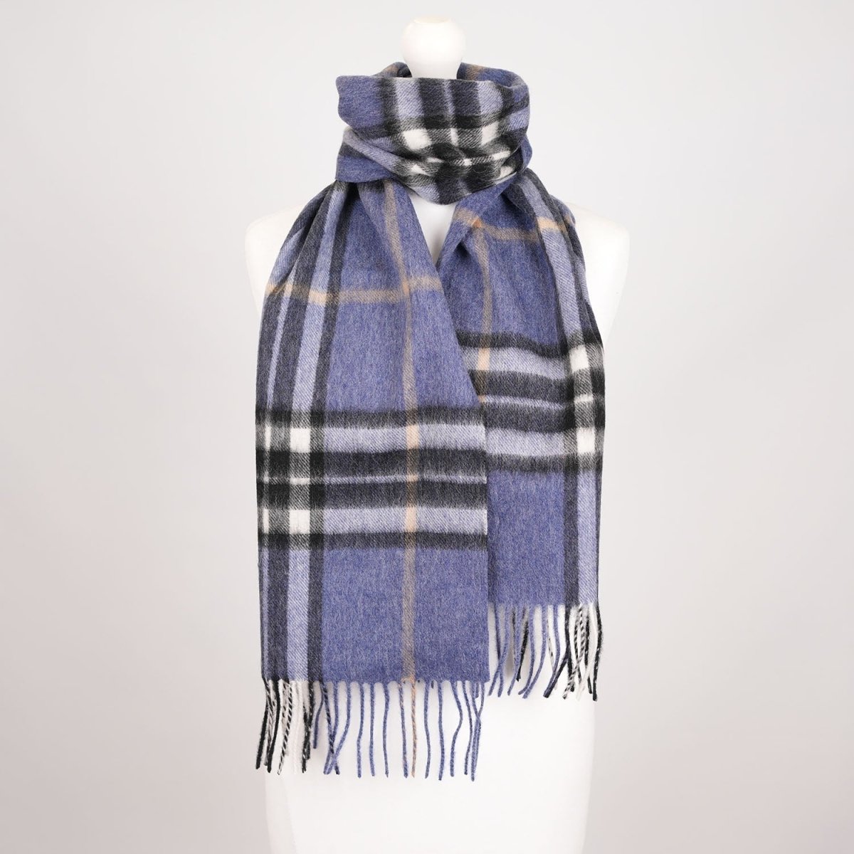 Edinburgh 100% Lambswool Scarf – Premium Soft Wool Wrap - Enlarged Off Centred Scotty Denim - Heritage Of Scotland -
