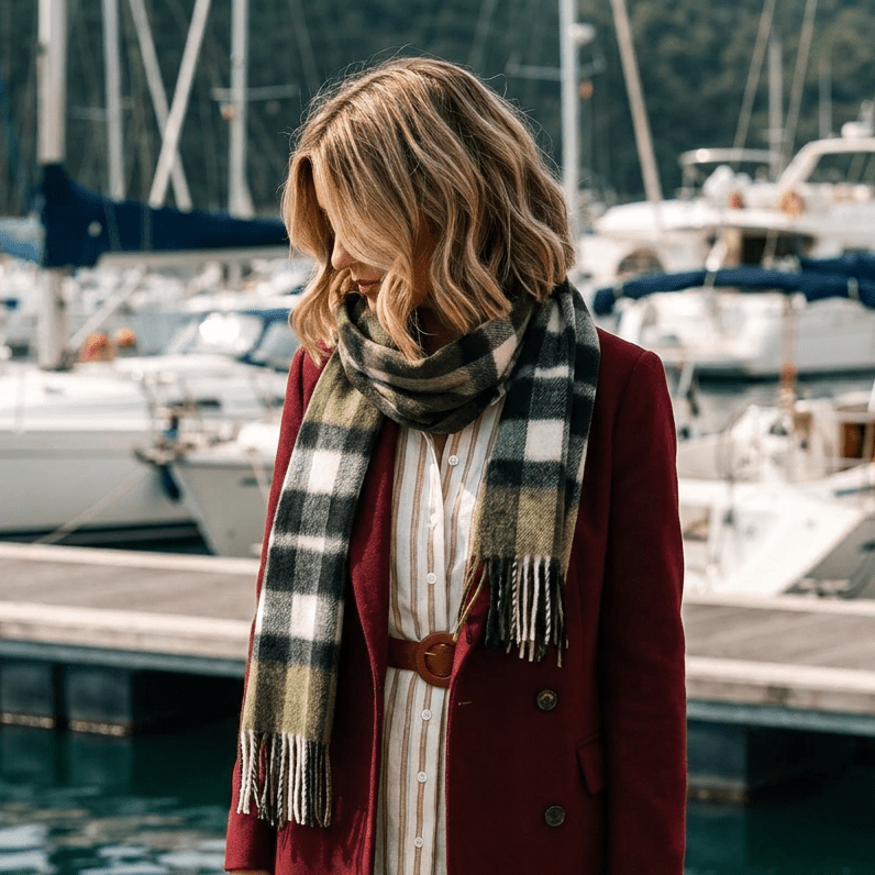 Edinburgh 100% Lambswool Scarf – Premium Soft Wool Wrap - Exploded Scotty Thomson Cypress - Heritage Of Scotland -