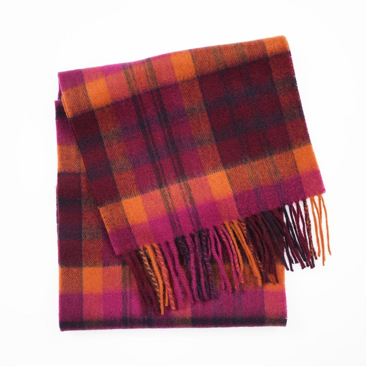 Edinburgh 100% Lambswool Scarf – Premium Soft Wool Wrap - Macdonald Orange Mix - Heritage Of Scotland -