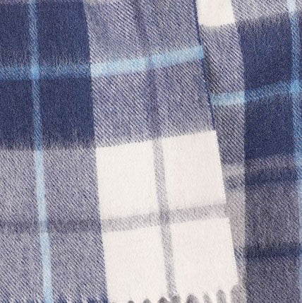 Edinburgh 100% Lambswool Scarf – Premium Soft Wool Wrap - Mill Check Navy - Heritage Of Scotland -