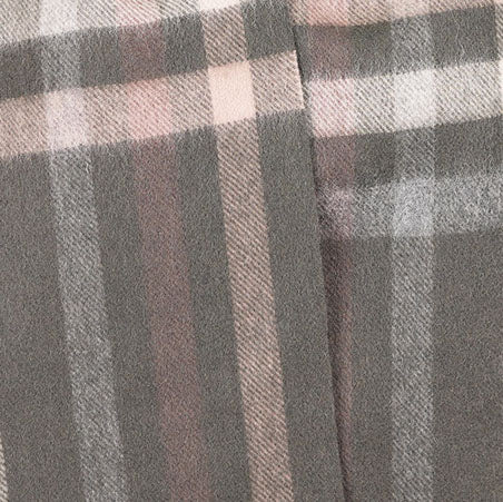 Edinburgh 100% Lambswool Scarf – Premium Soft Wool Wrap - Oversized Check Taupe - Heritage Of Scotland -
