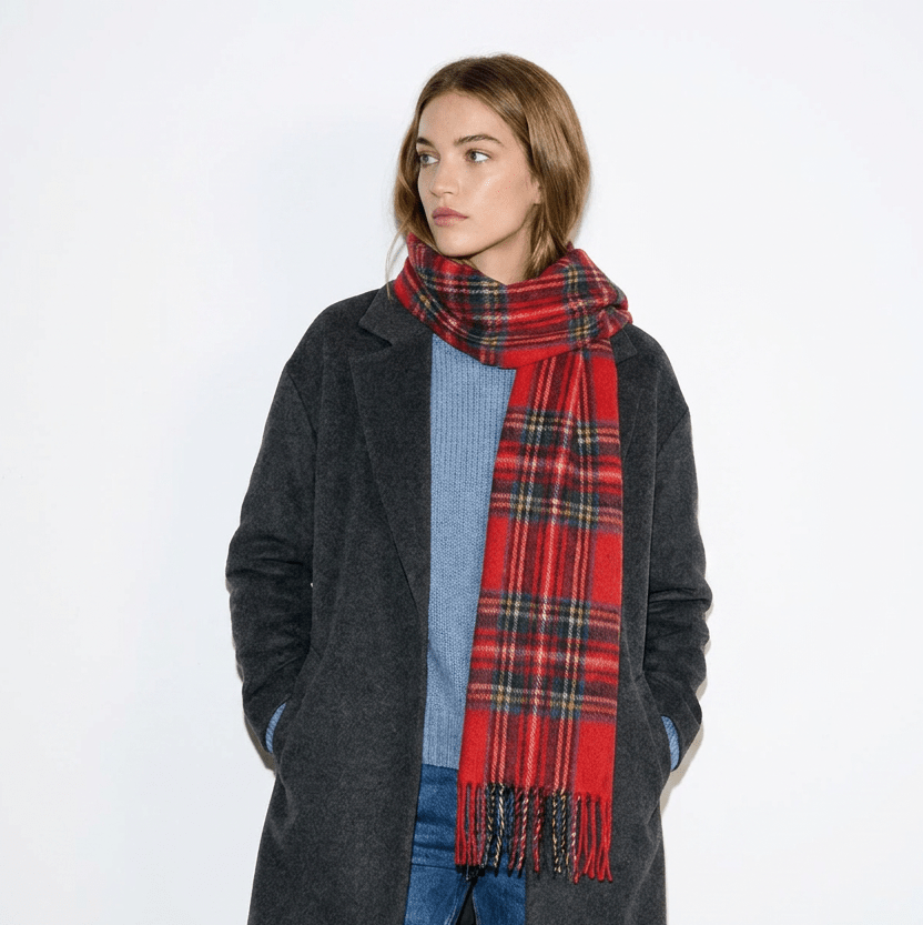Edinburgh 100% Lambswool Scarf – Premium Soft Wool Wrap - Stewart Royal - Heritage Of Scotland -