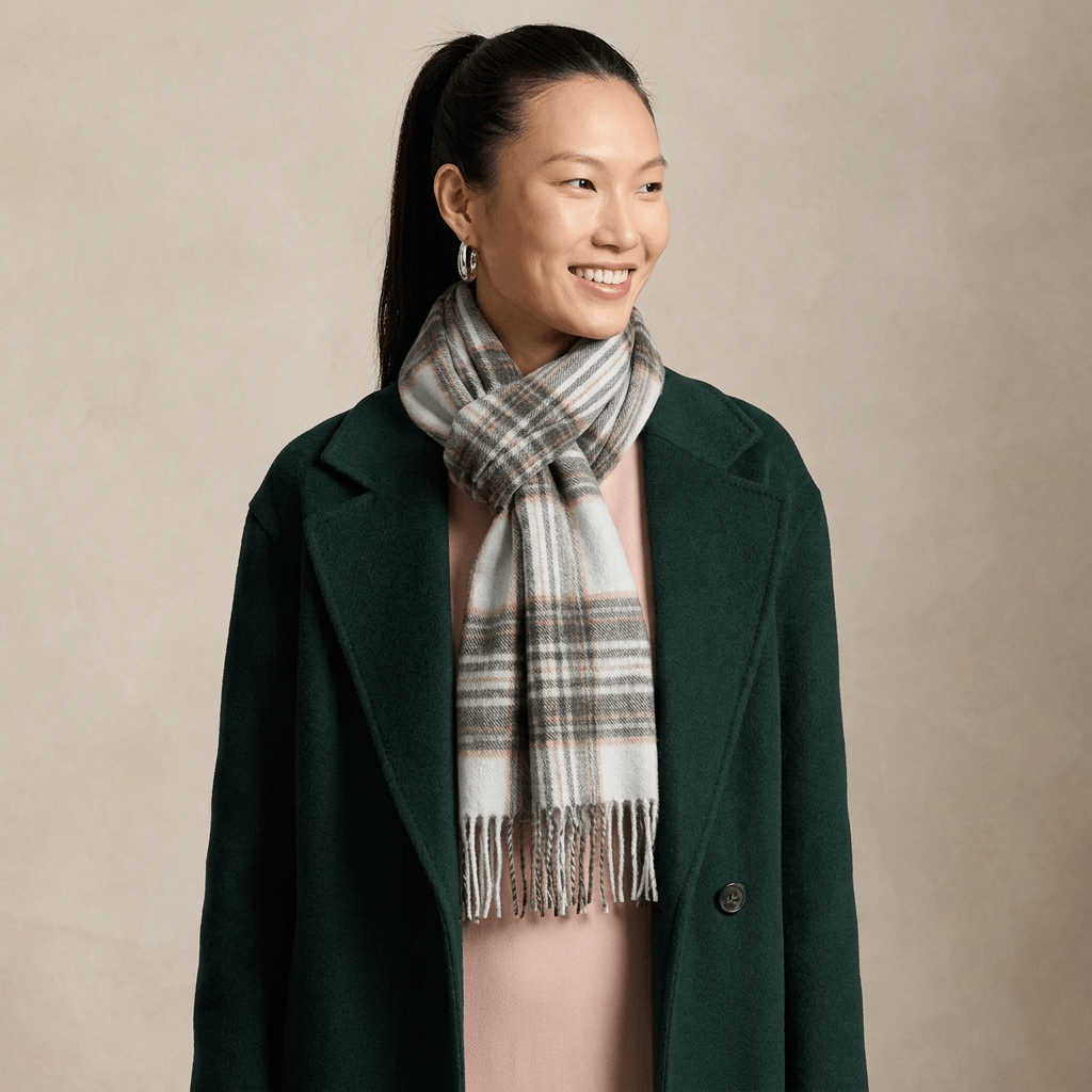 Edinburgh 100% Lambswool Scarf – Premium Soft Wool Wrap - Stewart Vintage Duck Egg - Heritage Of Scotland -