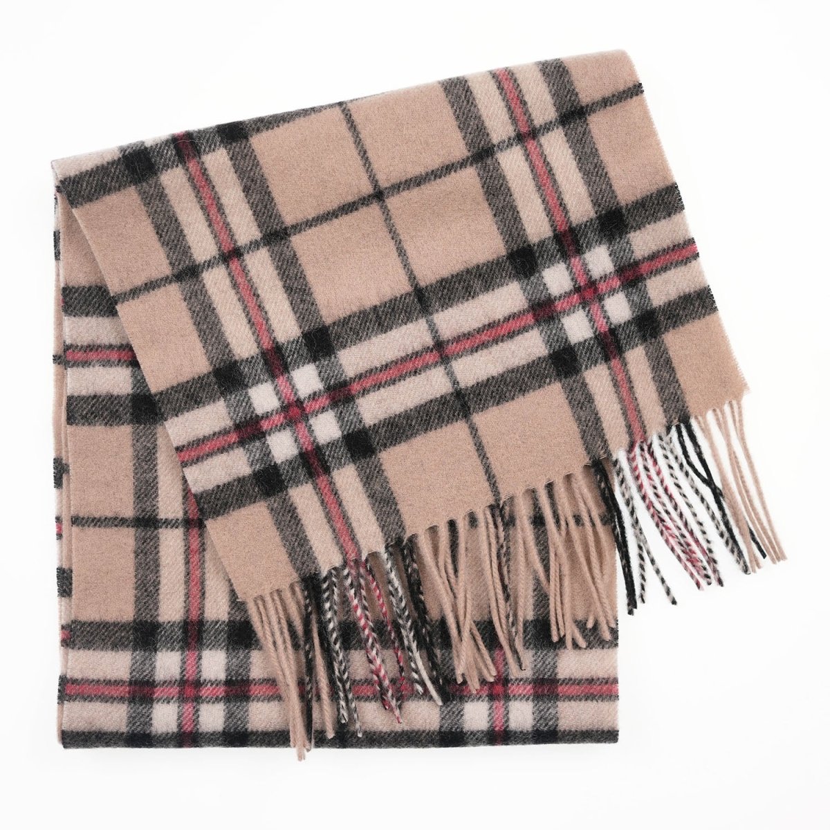 Edinburgh 100% Lambswool Scarf – Premium Soft Wool Wrap - Thomson Light Beige - Heritage Of Scotland -