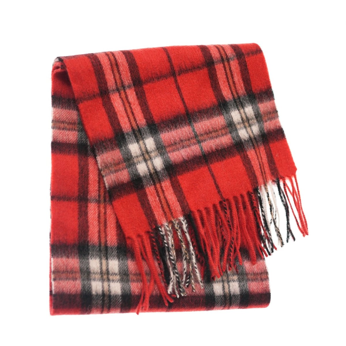 Edinburgh 100% Lambswool Scarf – Premium Soft Wool Wrap - Thomson Red - Heritage Of Scotland -