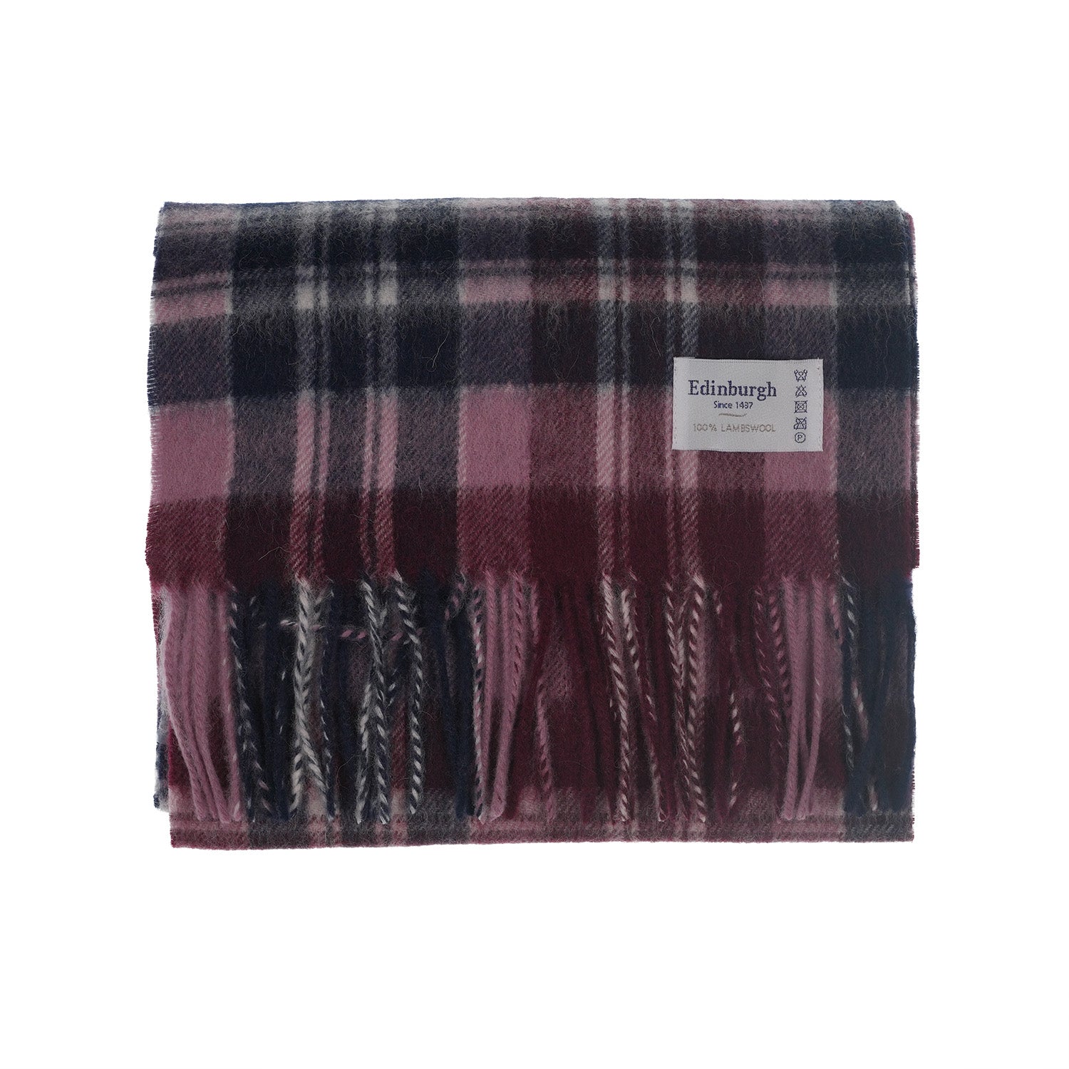 Edinburgh 100% Lambswool Tartan Scarf Macdonald Purple Mix - Heritage Of Scotland - MACDONALD PURPLE MIX