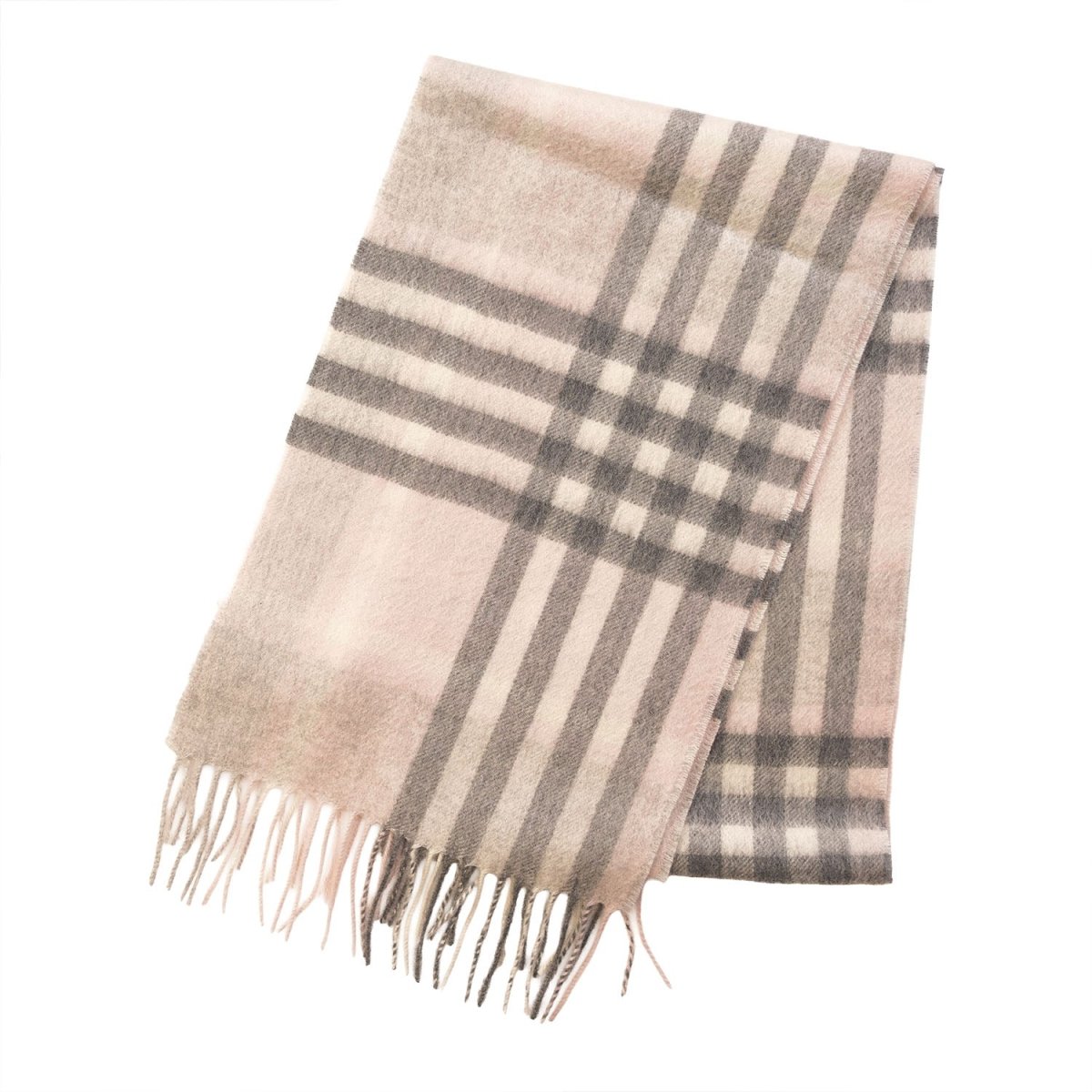 Edinburgh Cashmere Premium Lightweight Scarf - Soft Luxury Wrap - Chequer Tartan - Pink and Grey - Heritage Of Scotland -