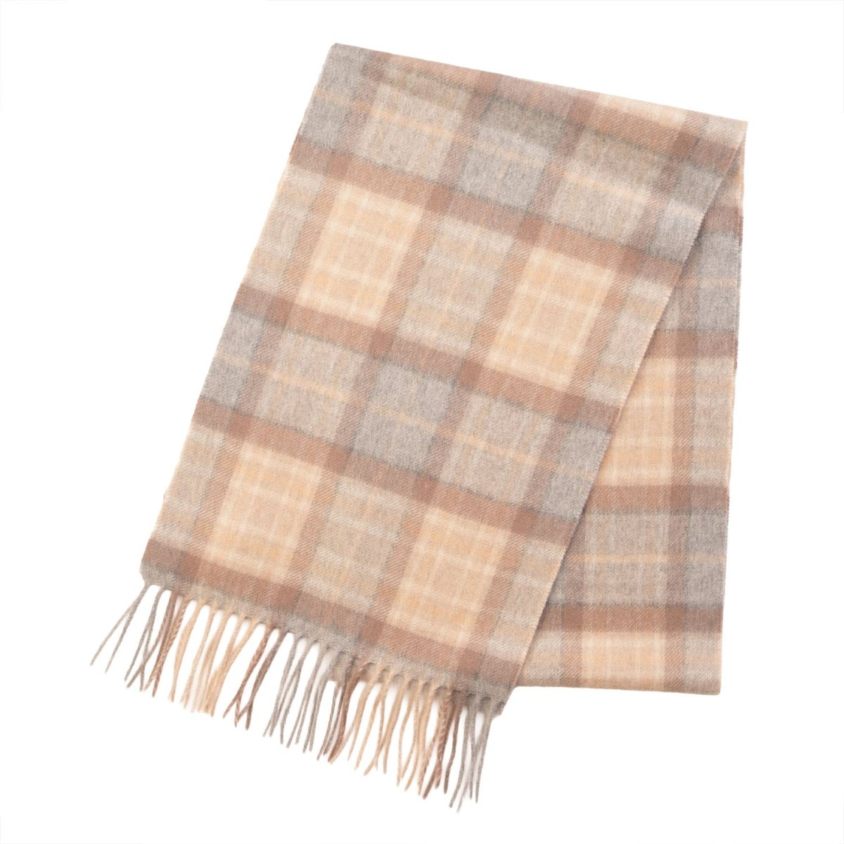 Edinburgh Cashmere Premium Lightweight Scarf - Soft Luxury Wrap - Mackellar Natural - Heritage Of Scotland -
