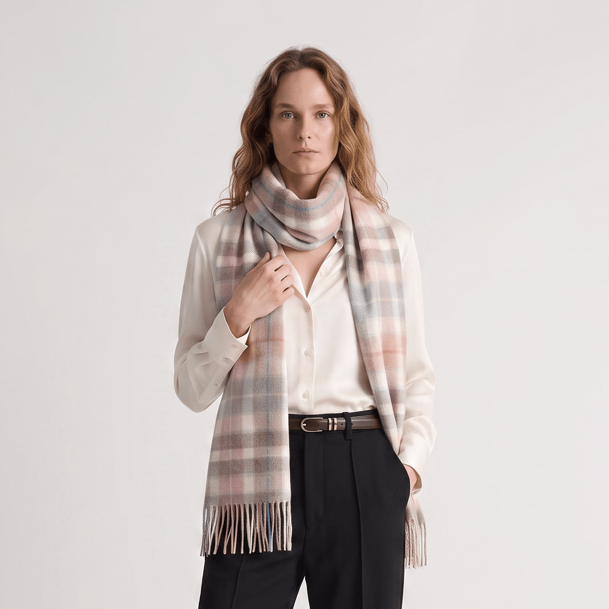 Edinburgh Cashmere Premium Lightweight Scarf - Soft Luxury Wrap - Mix Grey - Heritage Of Scotland -