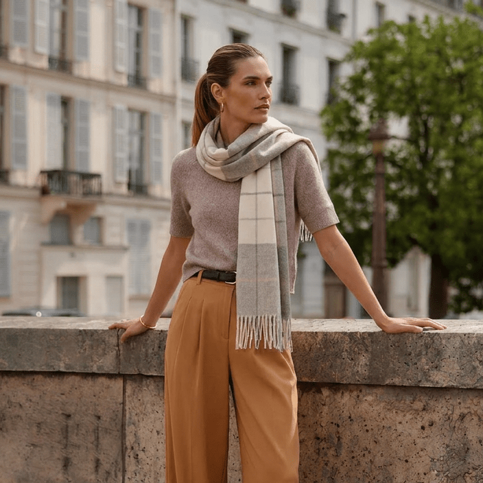 Edinburgh Cashmere Premium Lightweight Scarf - Soft Luxury Wrap - Newsome Grey - Heritage Of Scotland -