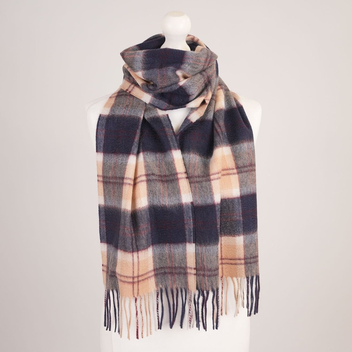Edinburgh Cashmere Premium Lightweight Scarf - Ultra-Soft Luxury Wrap - Bannockbane Navy - Heritage Of Scotland -