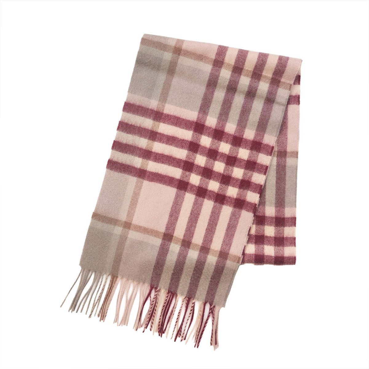 Edinburgh Cashmere Premium Lightweight Scarf - Ultra-Soft Luxury Wrap - Chequer Tartan-Maroon - Heritage Of Scotland -