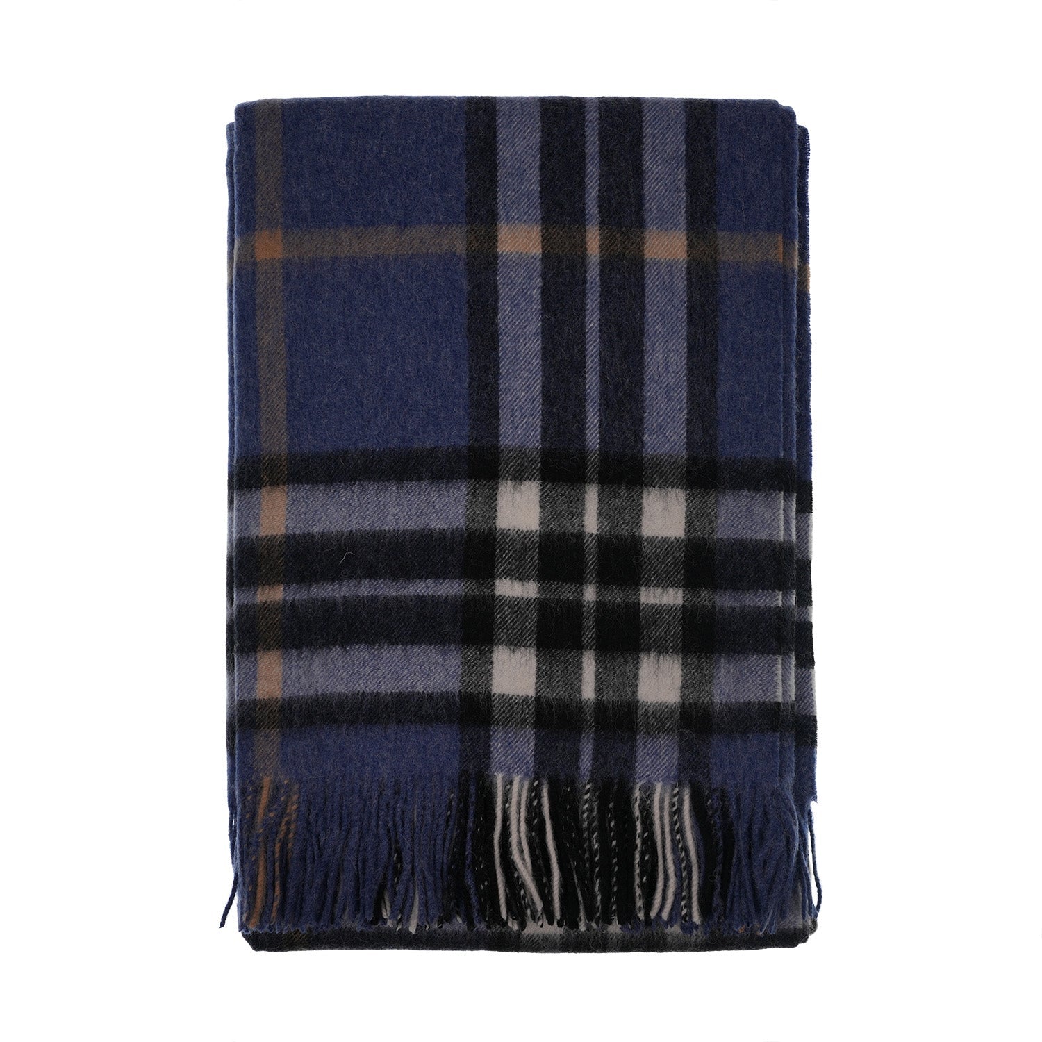 Edinburgh Lambswool Long Tartan Cape Enlarged Off Ctr Scotty Thom Denim - Heritage Of Scotland - ENLARGED OFF CTR SCOTTY THOM DENIM