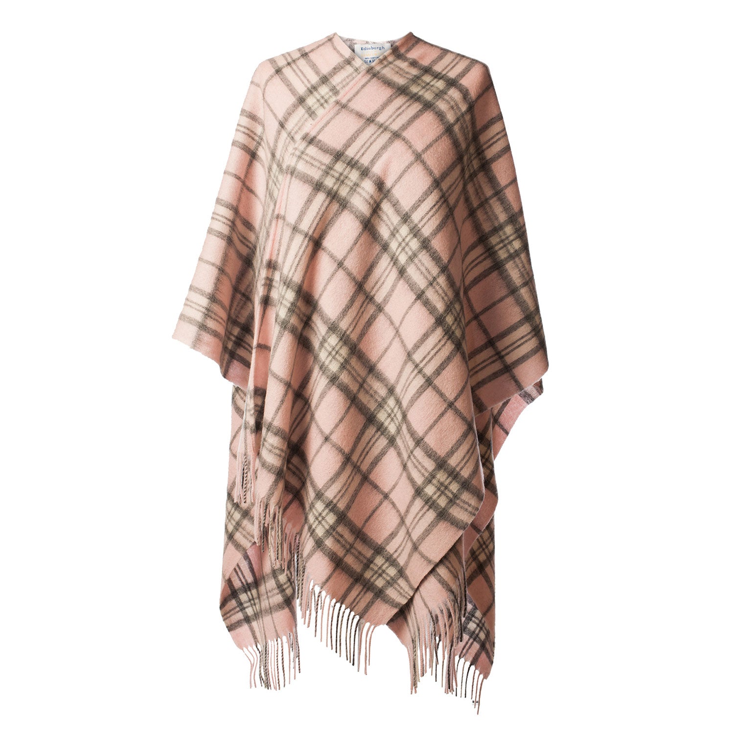 Edinburgh Lambswool Long Tartan Cape Thomson Pale Pink - Heritage Of Scotland - THOMSON PALE PINK