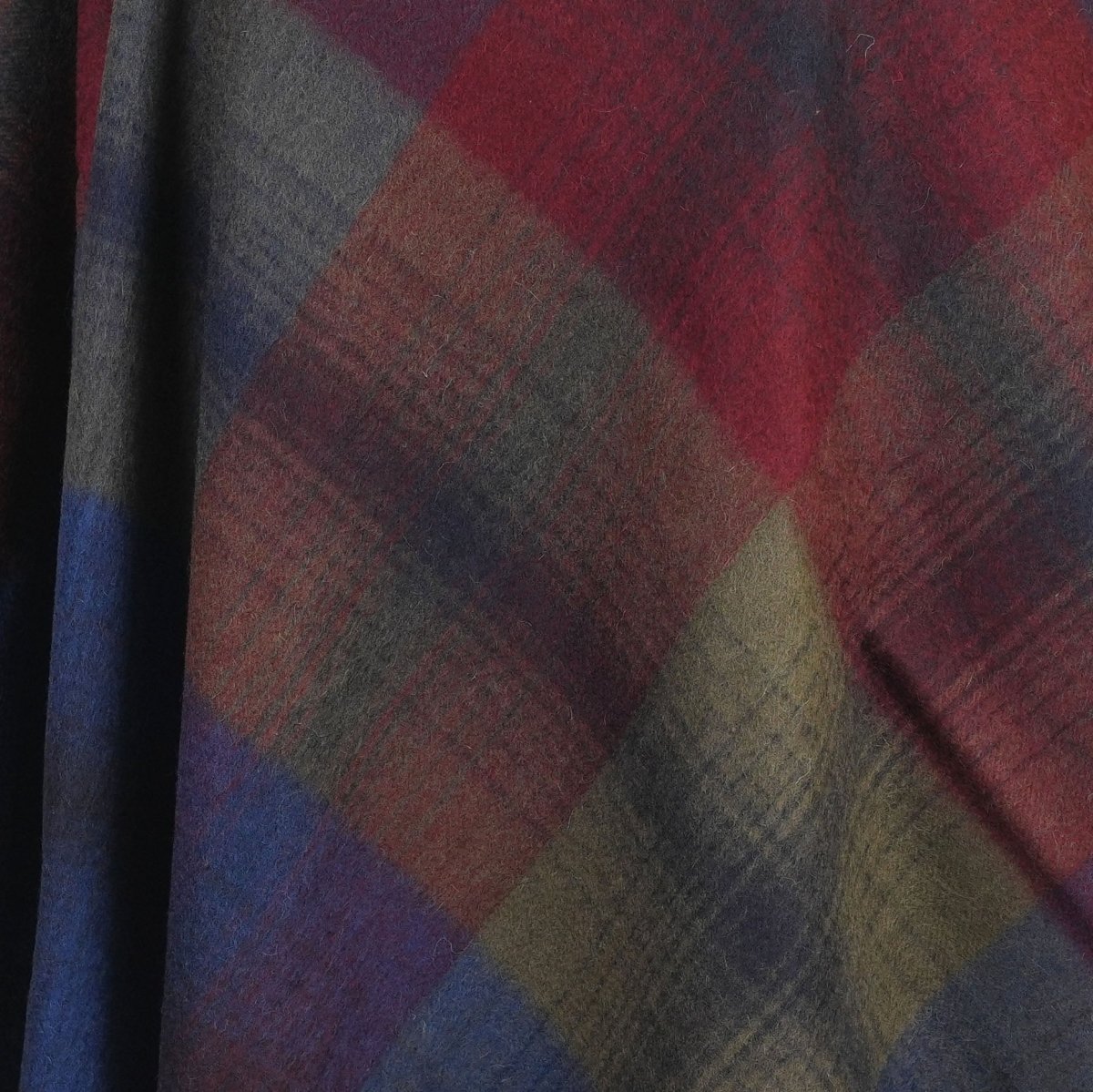 Edinburgh Lambswool Tartan Stole - Soft Luxury Check Wrap with Fringe - Indigo Blue - Heritage Of Scotland -