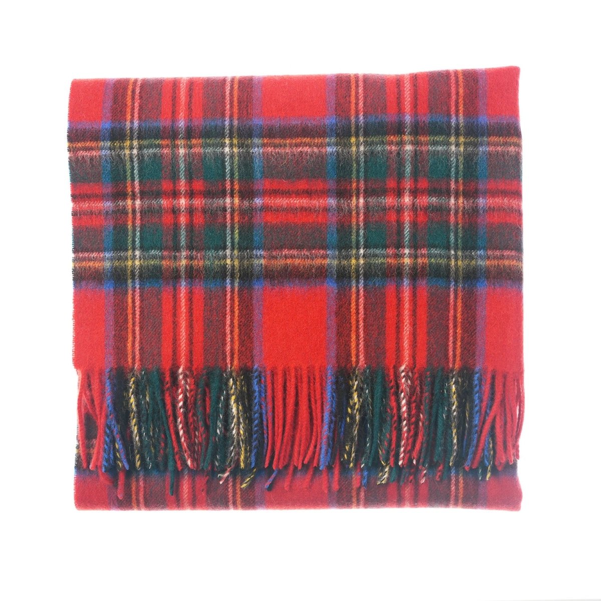Edinburgh Lambswool Tartan Stole - Soft Luxury Check Wrap with Fringe - Official Royal Stewart - Heritage Of Scotland -