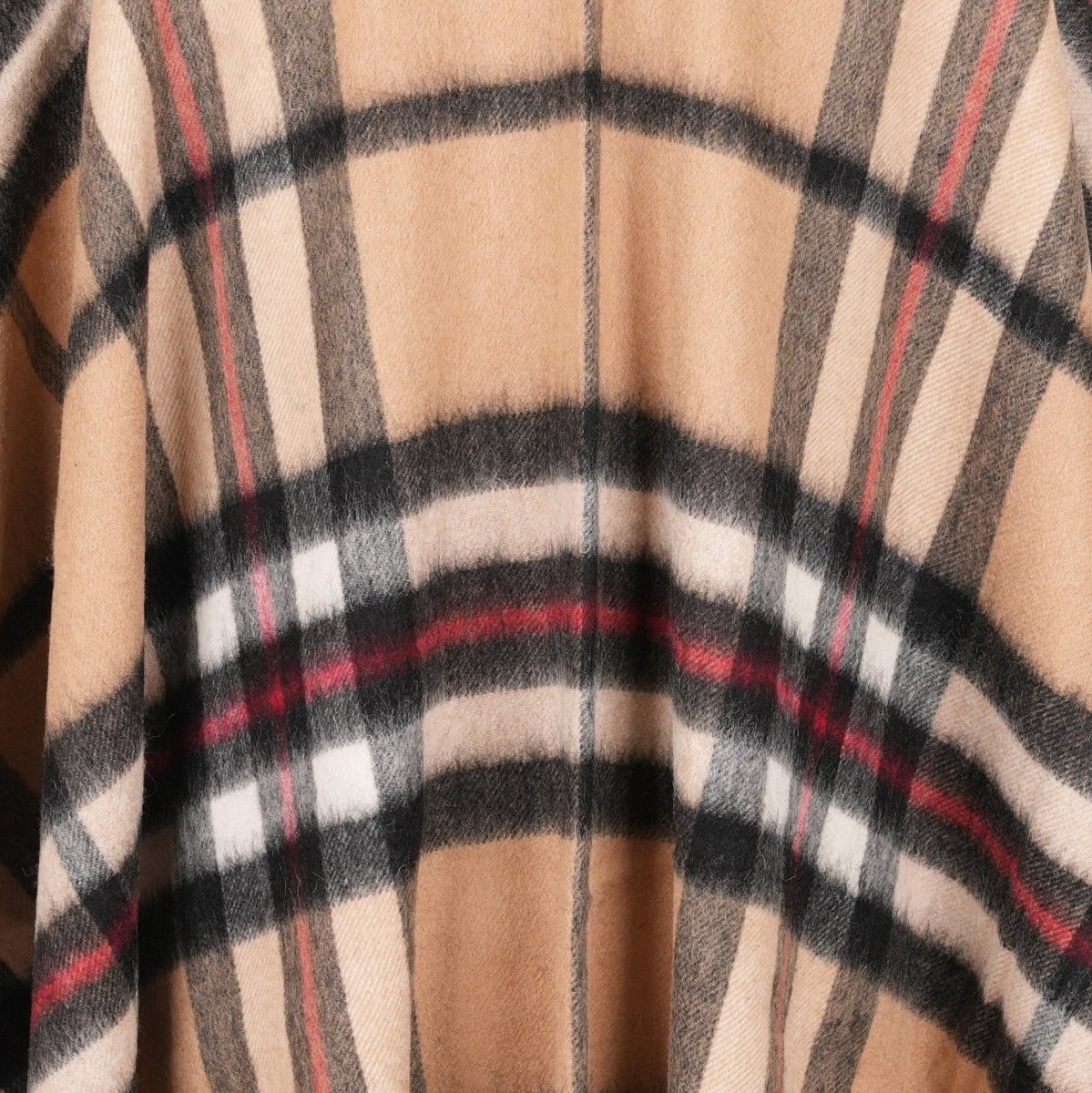 Edinburgh Long Lambswool Tartan Cape – Premium Plaid Wrap - Enlarged Off Centered Scotty Thomson Camel - Heritage Of Scotland -